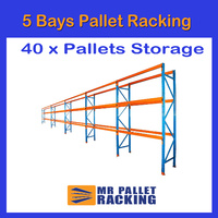 5 BAYS - 40 Pallets Space 4876mm High