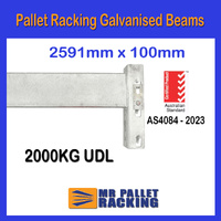 Hot Dip Galvanised Pallet Racking Beams 2591 x 100mm