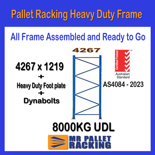 WAREHOUSE SHELVING - 4267mm X 1219mm HIGH FRAME
